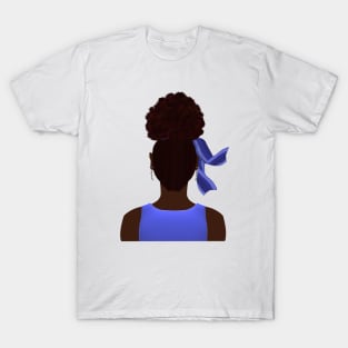 High Afro Puff Ponytail (White Background) T-Shirt